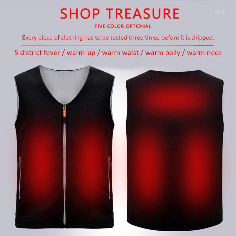 

Controllable USB Charging Intelligent Heating Jacket Warm Body Heat Electric Battery Powered Heated Vest Heat Insulate Waistcoat1, Black