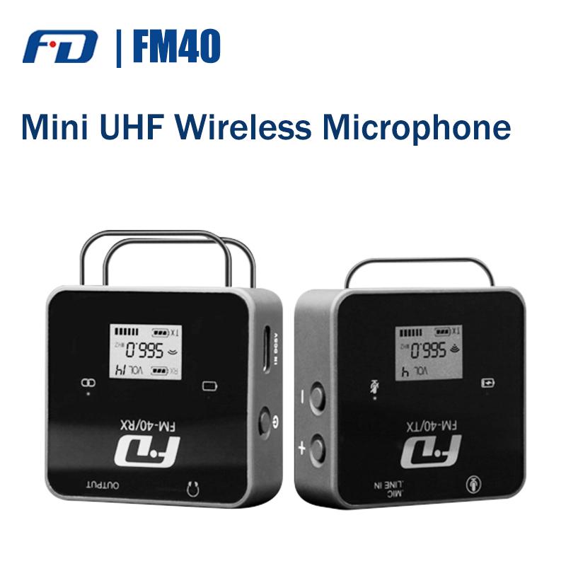 

FP FM40 Wireless Microphone Transmitter Kit Portable Mini UHF Microphone Video Mic Kit for Cell Phone DSLR Camera Camcorder