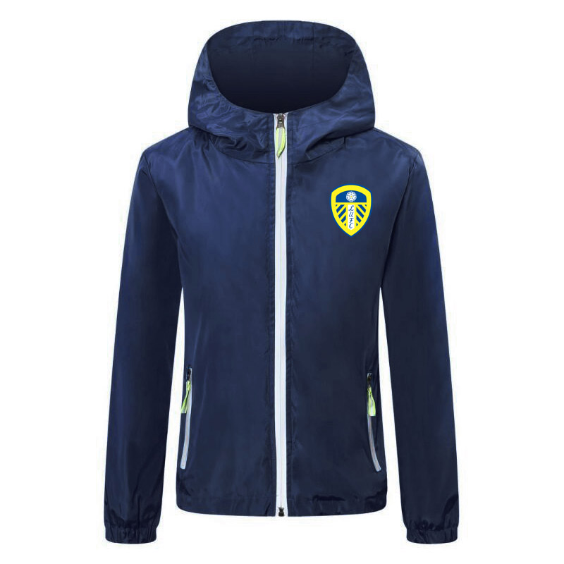 

2020-21 Leeds men soccer jacket zipper Windbreaker soccer jerseys winter soccer windbreaker hoodie Lichtgevende jacket coat Running Jackets