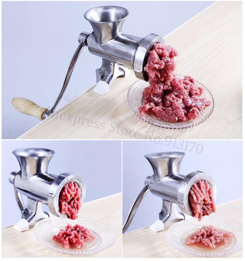 

Stainless Steel Meat Grinder Hand Operated Kitchen Mincer Pork Beef Grinding Machine Sausage Maker