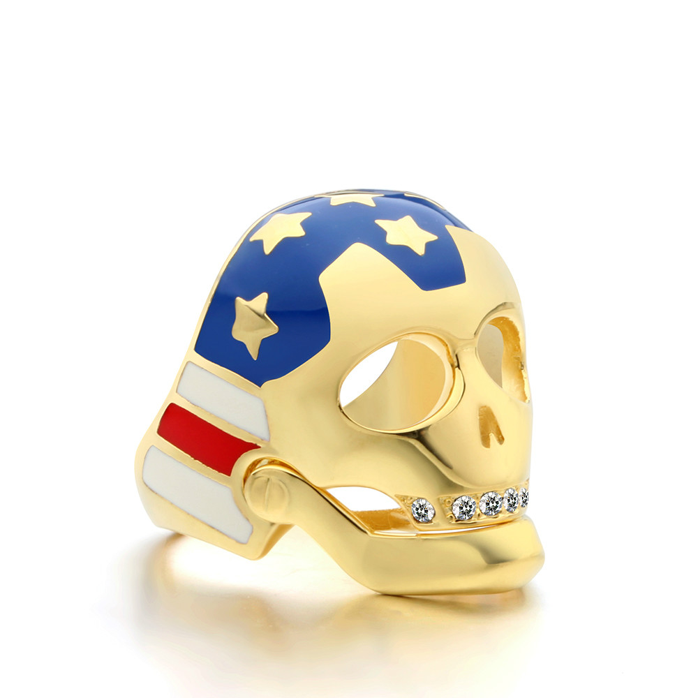 

VAROLE Ring New Arrival Colorful Skull Rings for Women High Quality Gold Color Ring for Halloween gifts Anillos Copper jewelry