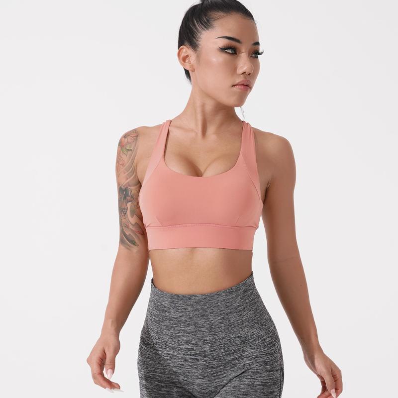 

Fitness Sport Bra with Chest Pad High Impact Workout Gym Running Crop Top Women Adjustable Yoga Bra Breathable Summer Activewear1, Black