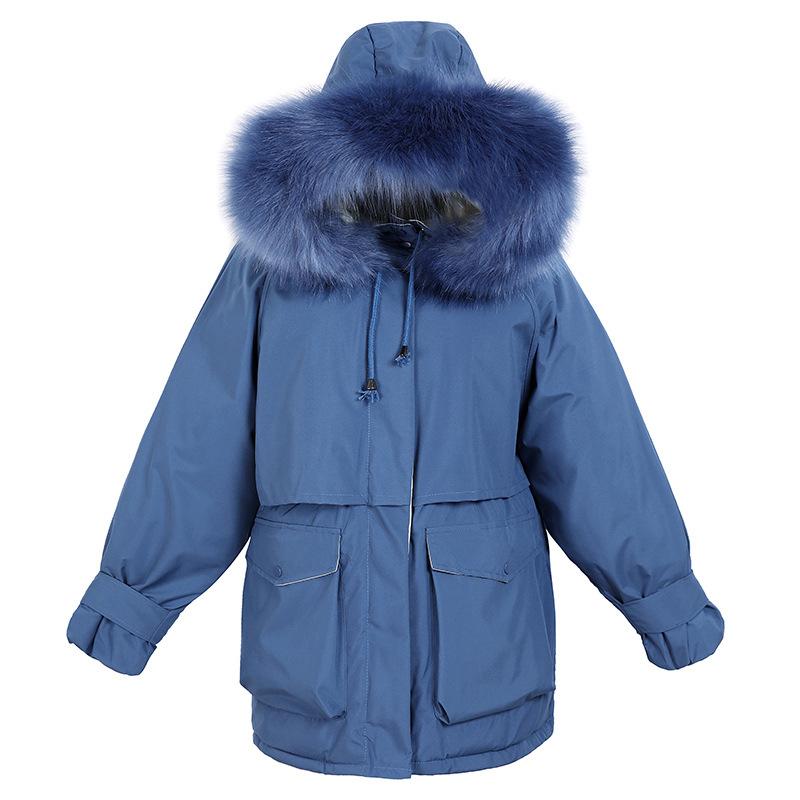 

Winter Women Parkas 2020 New Winter -30 Degrees Thickened Warm Parkas Coat Fashion Fur Collar Hooded Jacket Women, Black