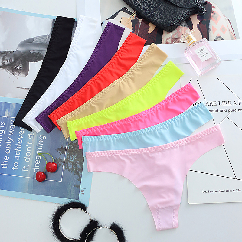 Designer sexy nylon cotton panties womens low waist frill briefs solid underwear lace thong panty women underwears plain no trace lingerie-image-608951912