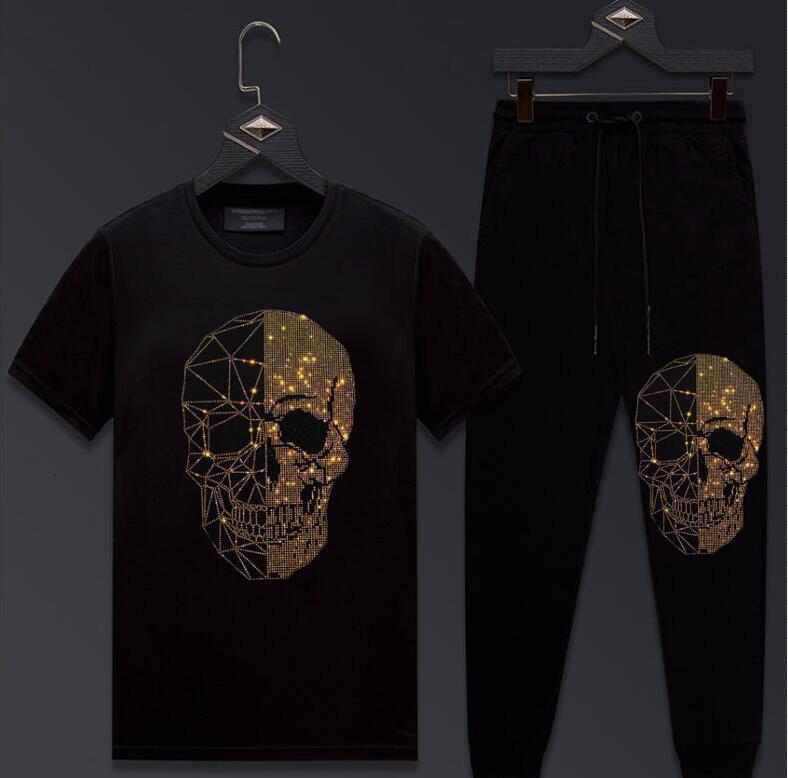 

2021 Men Sweat Jogging Diamond Short Sleeve Male Ensemble Will See Two Sets of Garments Suit Clothes 03ny, Beige