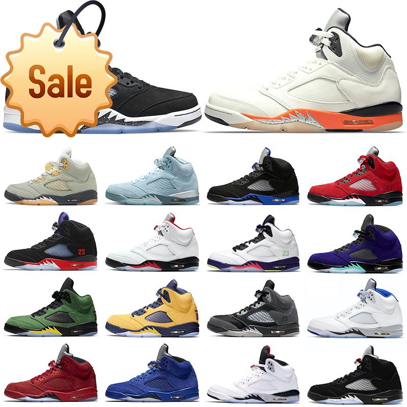 

2022 Jumpman 5 Men Basketball Shoes 5s Shattered Backboard Oreo Racer Blue Jade Horizon Bluebird Raging Bull White Cement Black Metallic, #1 shattered backboard 40-47