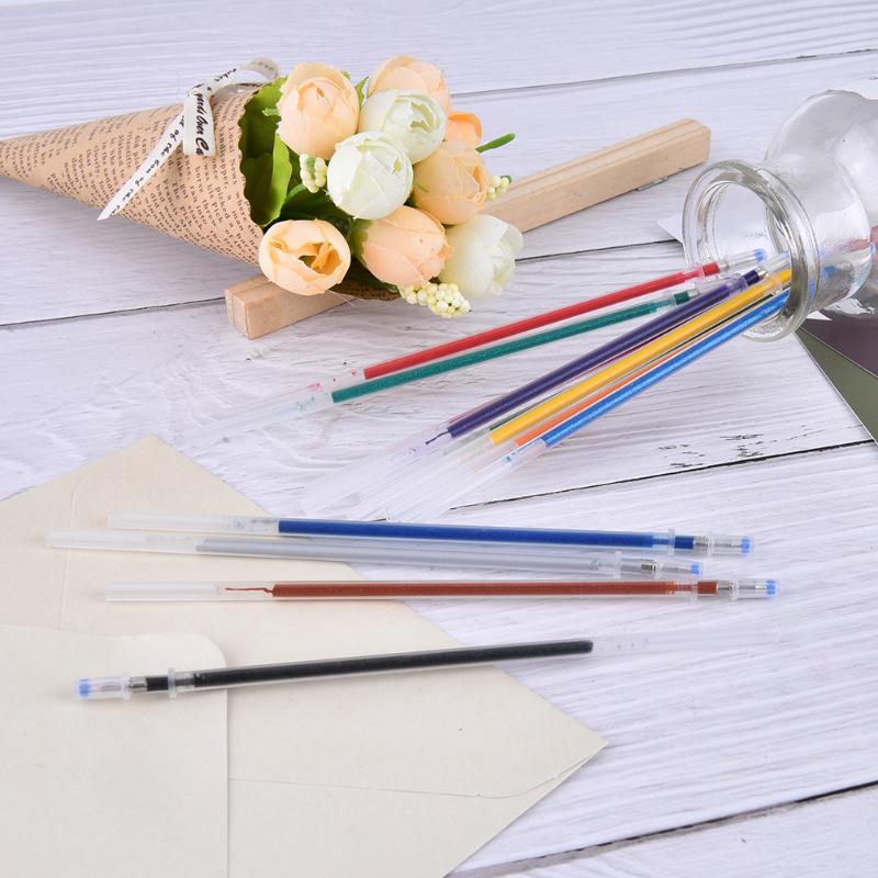 

12/24Pcs Ink Pen Refill Creative Color Gel Pen Refills Diamond Head Stationery Office Supplies Essential