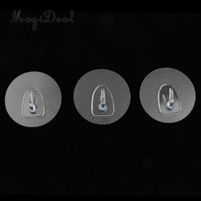 

MagiDeal 3 Round Adhesive Wall Hook Traceless Sticky Clothes Towel Hanger 6.5x6.5cm