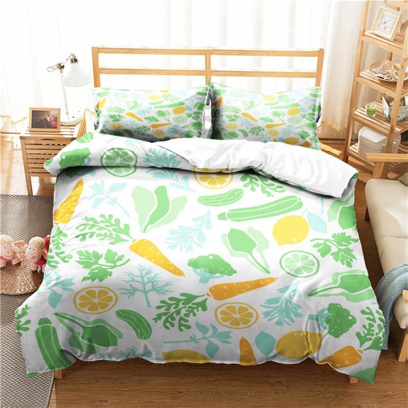 

A Bedding Set 3D Printed Duvet Cover Bed Set Colorful Fruits Home Textiles for Adults Bedclothes with Pillowcase #SG081, As pic