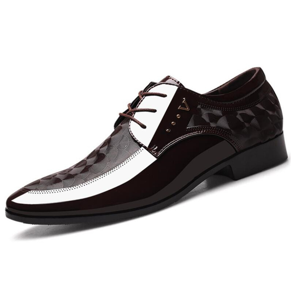 

Winter New Patent Shiny Male Business Dress Men's Zapatos of Leather Shoes 48 4z3u, 02 brown