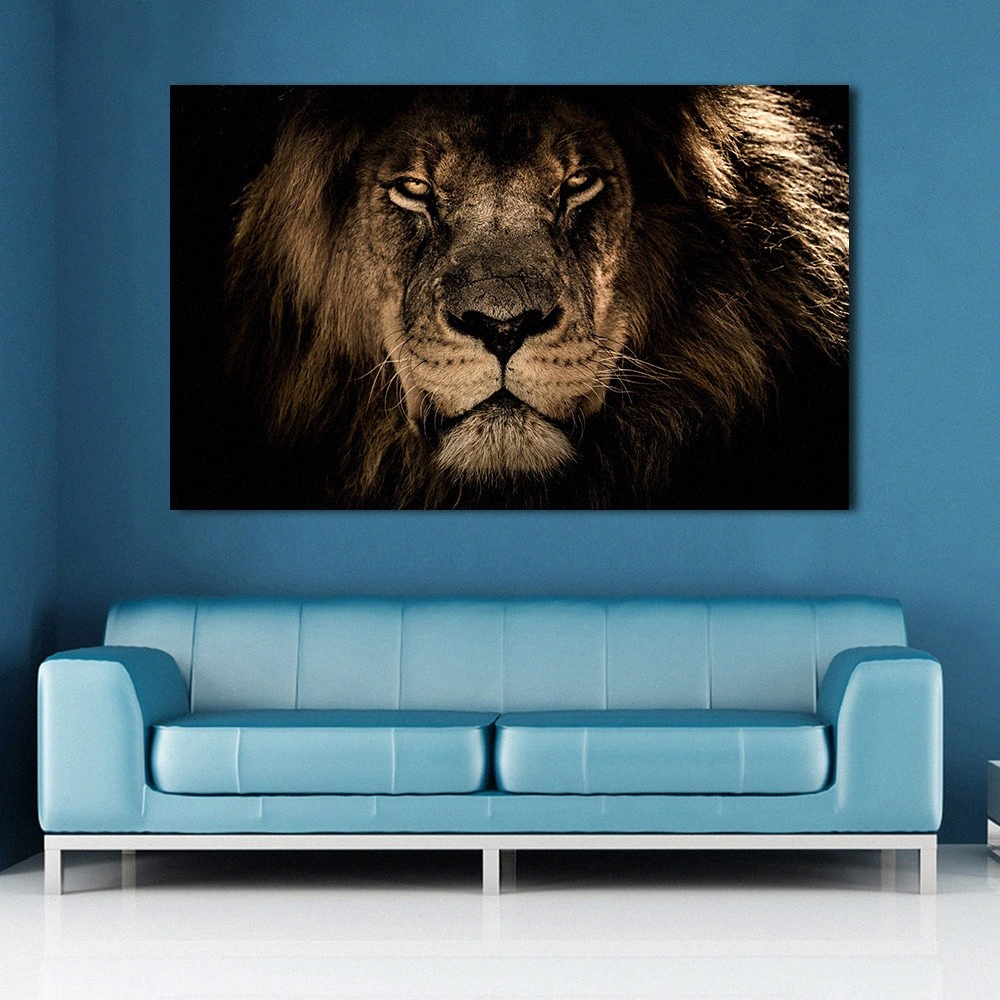 

Canvas Posters Home Decor Wall Art Mane Savannah Lion Paintings For Living Room Posters Prints Abstract Animal Pictures Cuadros HqOa#