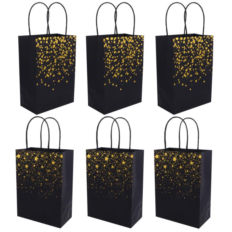 

12pcs Bronzing Paper Party Bags Paper Bag Bride Gift Bag Party Bags Favors