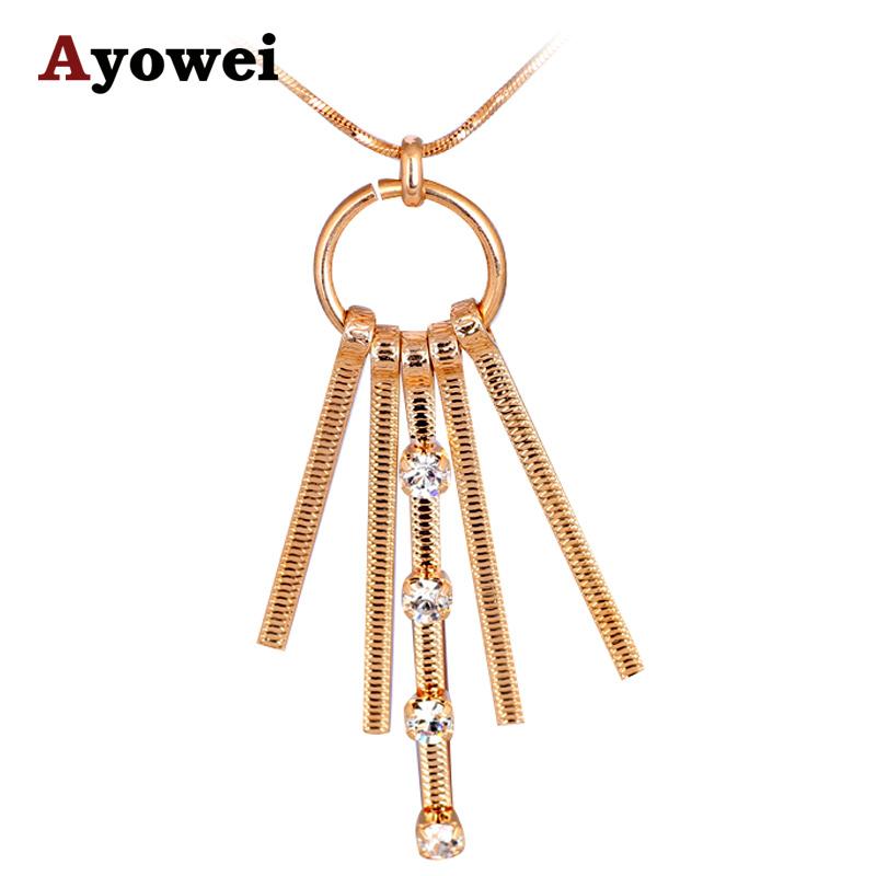 

for Women 2021 Health Fashion Jewelrygold tone white crystal zirconia necklaces & pendants o LN559A