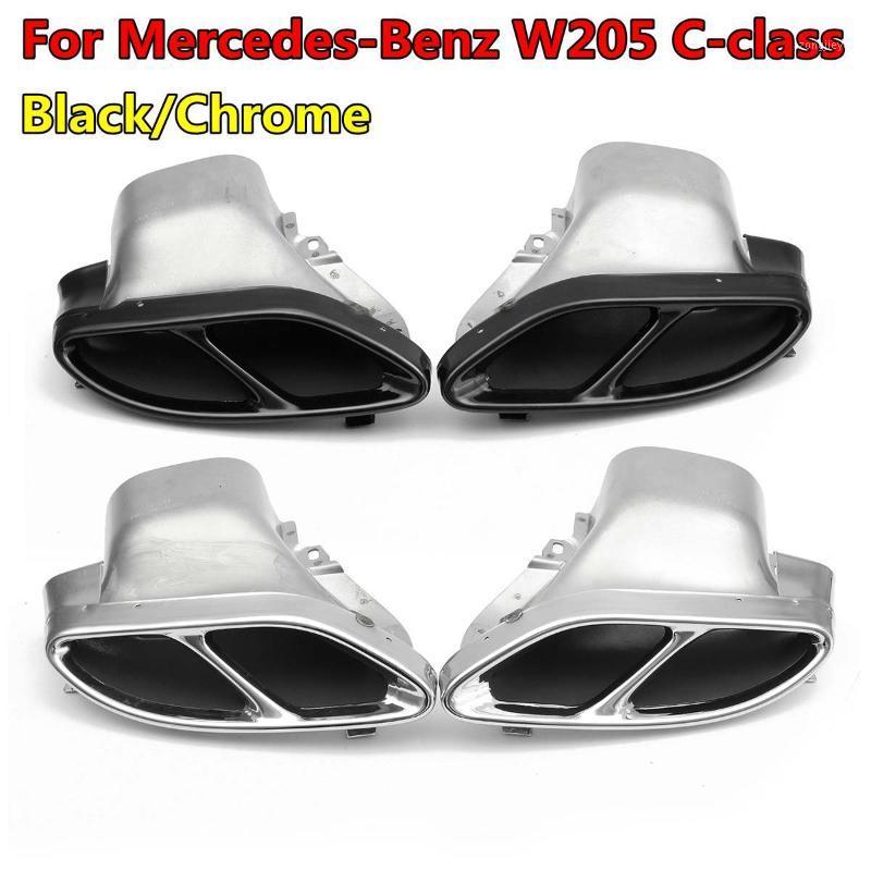 

Hot New Pair Rear Exhaust Muffler Pipe For - W205 C-class 2015 2016 2017 2018 2019 Black/Chrome1