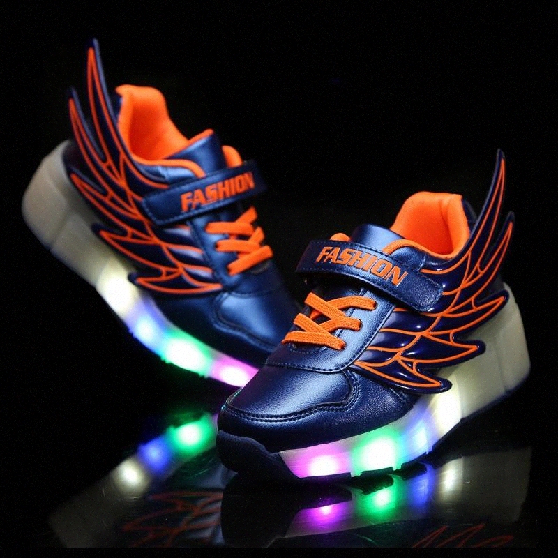 

Size 30-38 Led Wheel Sneakers for Kids Boy Girl Glowing Roller Pink Shoes with Lights on Wheels Children Boyt Girls Skate Shoes #JE61