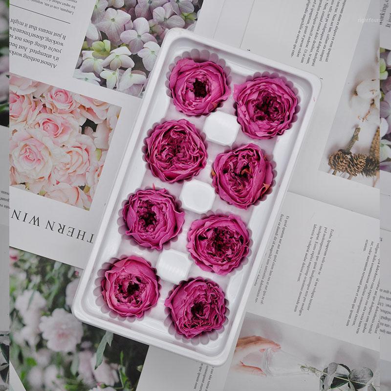 

1 box eternal flower Austin rose flower diameter 4-5cm Preserved Flowers gift box material1, 14