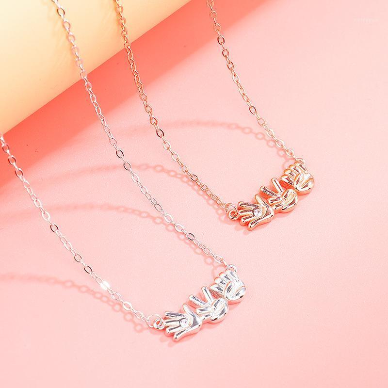 

Explosion models fashion men and women couple gestures 520 pendant necklace Valentine's Day party scissors stone cloth jewelry1