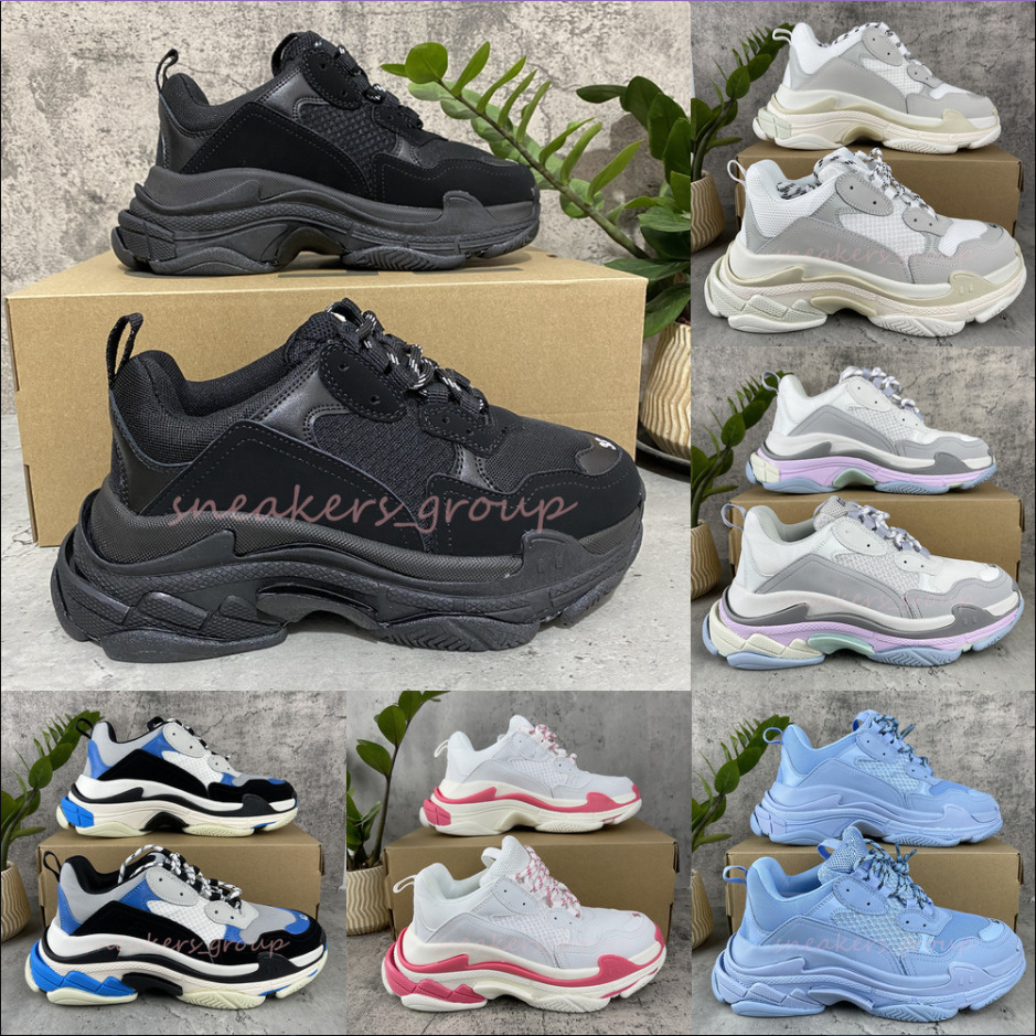 

2021 Paris Crystal Bottom Triple S Casual Shoes Dad Platform Sneakers For Men Women Vintage Old Grandpa Trainer EUR36-45, More colors