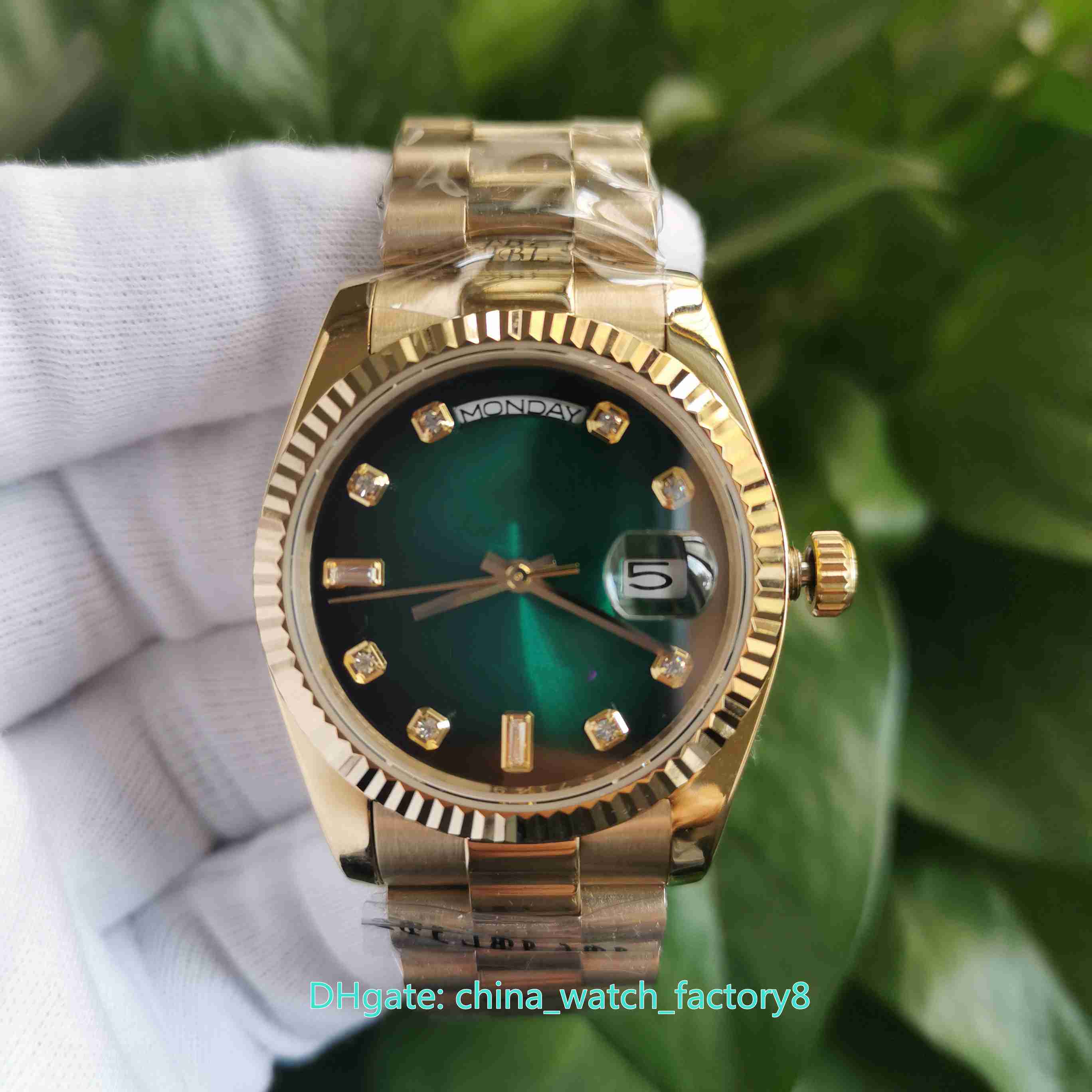 

U1 Factory High Quality Watches 40mm Day-Date 28238-0069 18k Yellow Gold Diamond Dial Asia 2813 Movement Mechanical Automatic Mens Watch Men's Wristwatches, No box papers
