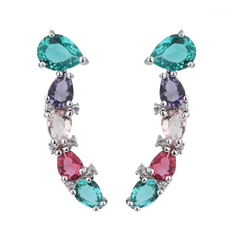 

Stud Bohemian Colorful Cubic Zirconia Earrings Black/White Gold Color For Women Birthday Gifts Party Jewelry1