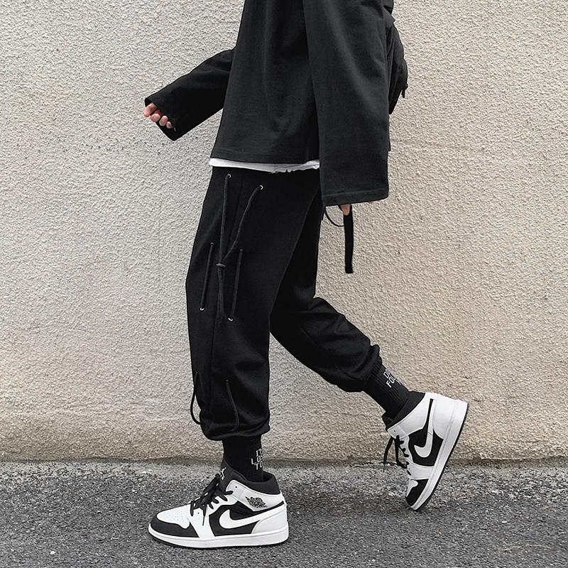 

Casual Men Sweatpants Japanese Loose Jogger Pant Harajuku Hip Hop Mens Clothing Vintage Oversize Trousers Fashion Streetwear, Black