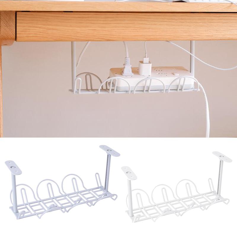 

Under Desk Cable Organizer Basket Rack for Power Strip Cable Wire Plug Snack