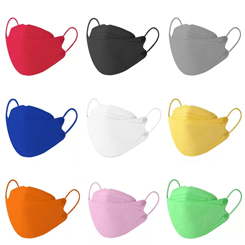 

2022 wholesale Disposable Adult Masks Outdoor Fish Non Woven Face Mask 4-ply Facemasks Mouth Masque Jetables Solid Color Mouth Cover Colorful Earhook DWJ0126