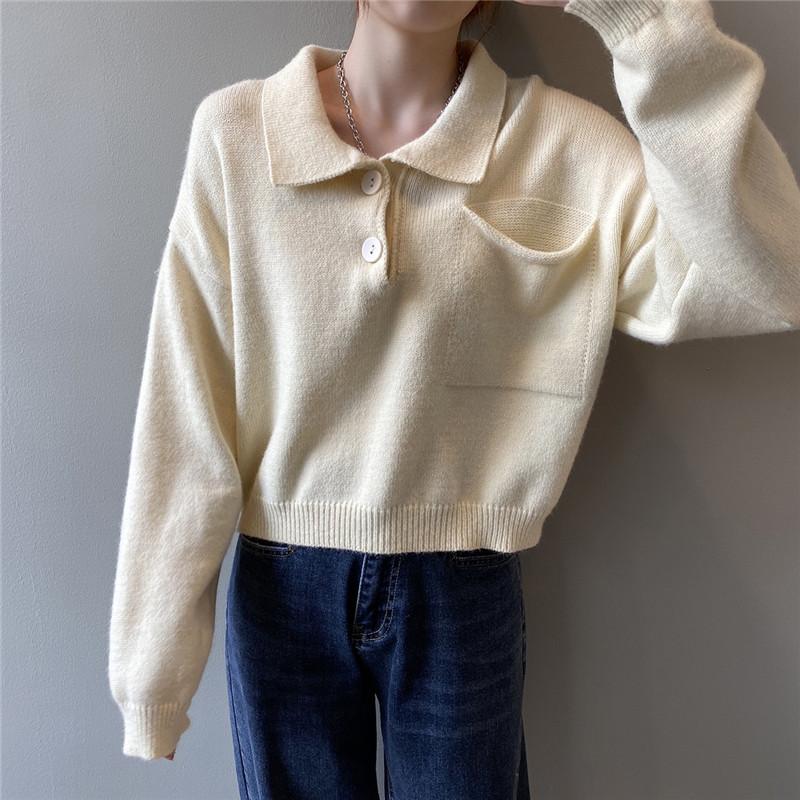 

MyZyQg Women Soft Knitted Bottoming Sweaters Pullovers Korean Early Fall Collar Knitwear Tops Leisure Streetwear Clothes, Beige