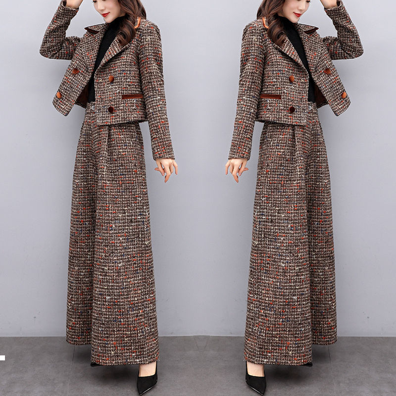 

New women 2021 women' suits long sleeve double breasted jacket and pants ladies two blazer sets piece y488 FR4R, Lan