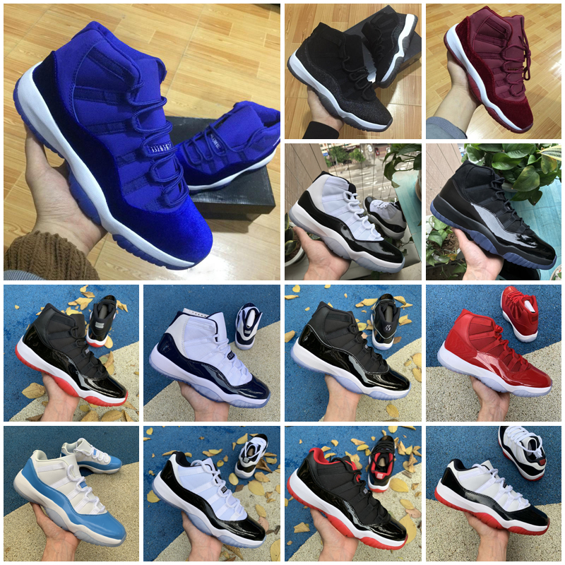 

high cut New 11 Velvet Heiress red blue Grey Suede Basketball Men Spaces Jams 11S XI 13 12 4 Authentic Sports Shoes, As photo 1