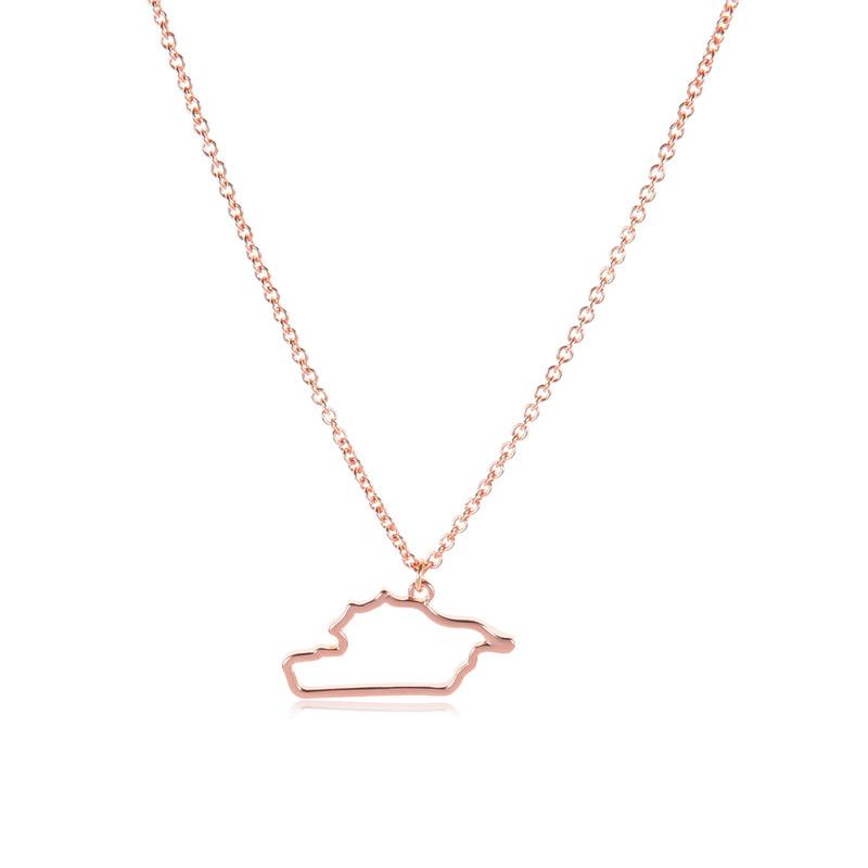 

5 Hollow Asia Syria map State geography Necklace Outline city Hometown geometric souvenir Clavicle Pendant Necklace Jewelry