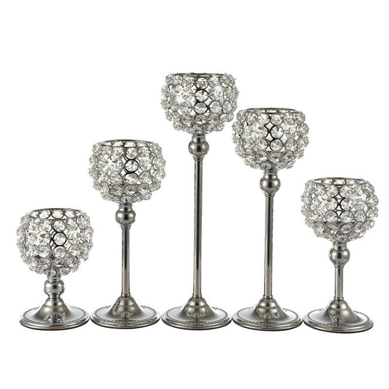 

New Europe Crystal Iron Art Wedding Candle Holders Luxury Fashion Living Room Metal Ornaments Kaarsenhouder Home Decore EC50LZ