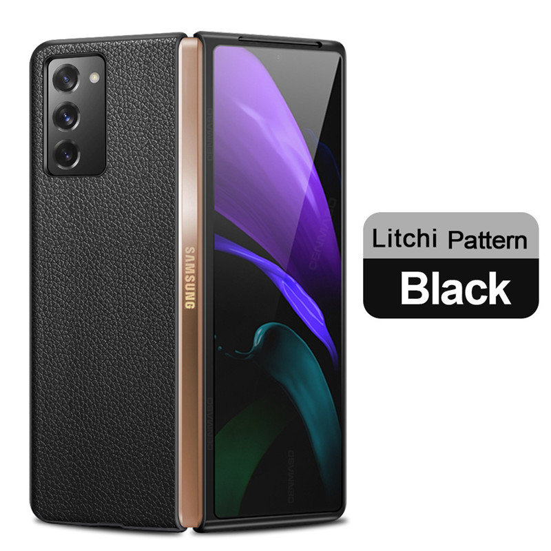 

Real Leather Case For Galaxy Z Fold 2 Case Shockproof Genuine Leather Cover For Samsung Galaxy Z Fold2 5G Cover Full Protector