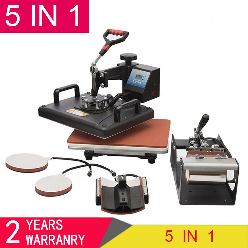 

30*38cm 5 in 1 Combo Heat Press Machine Sublimation Heat Transfer Machine For T Shirt/Plate/Mug/Shoe/Pen/Cap/Phone Case/Bottle
