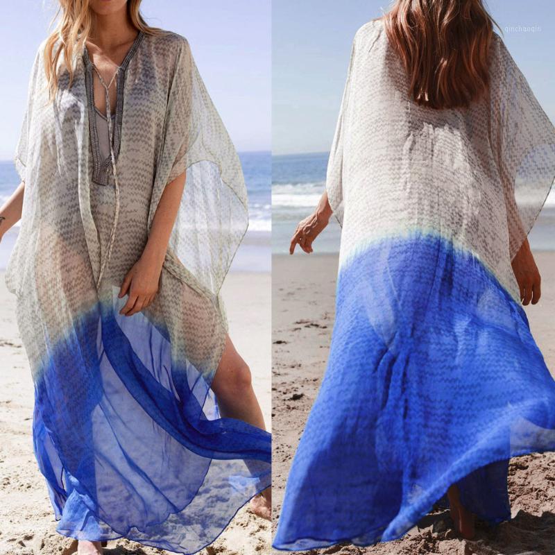 

beach Wear Women's Chiffon Loose Sun Suit Beach Coat Cardigan Bikini Swimsuit Cover ropa mujer verano 20201
