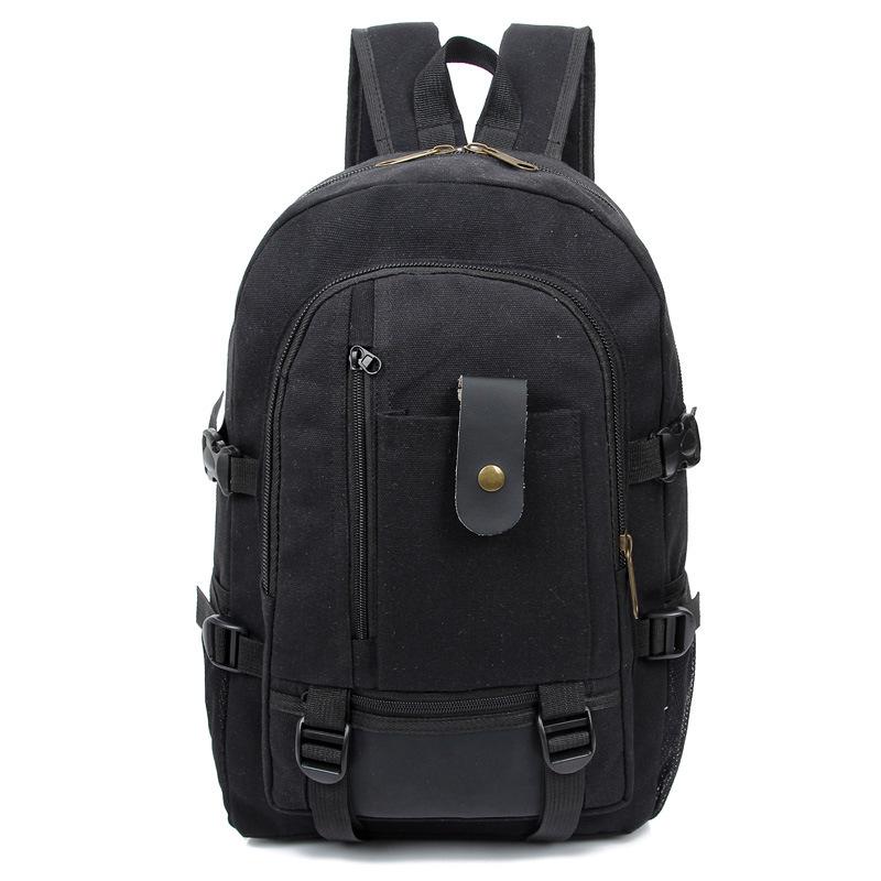 

Ultralight Men's backpack Camping Canvas Women Vintage Backpack Rucksack School Satchel Men's Travel Shoulder Bag Outdoor Bags, Black