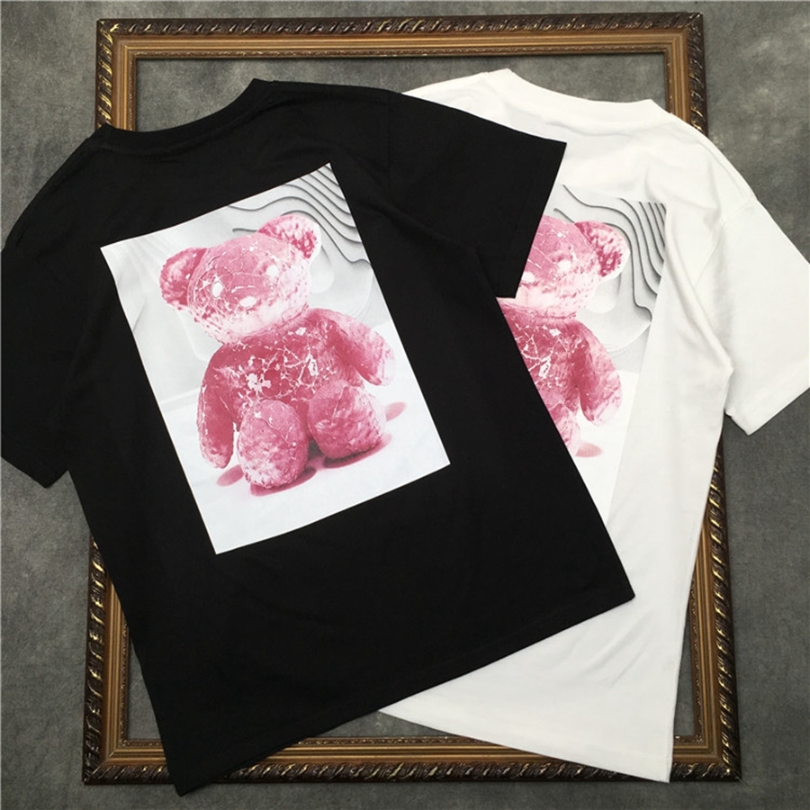 

Men's Short-sleeved T-shirt Pink Cute Bear Pattern Women Shirts|streetwear 2191001633 Jdp2, White