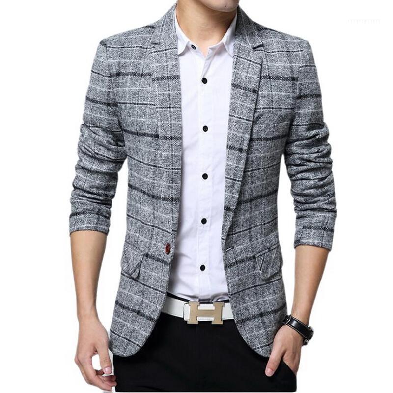 

Luxury Men Blazer New Spring Fashion Brand Slim Fit Men Suit Terno Masculino Wholesale Blazers Suitable slim body1, Gray