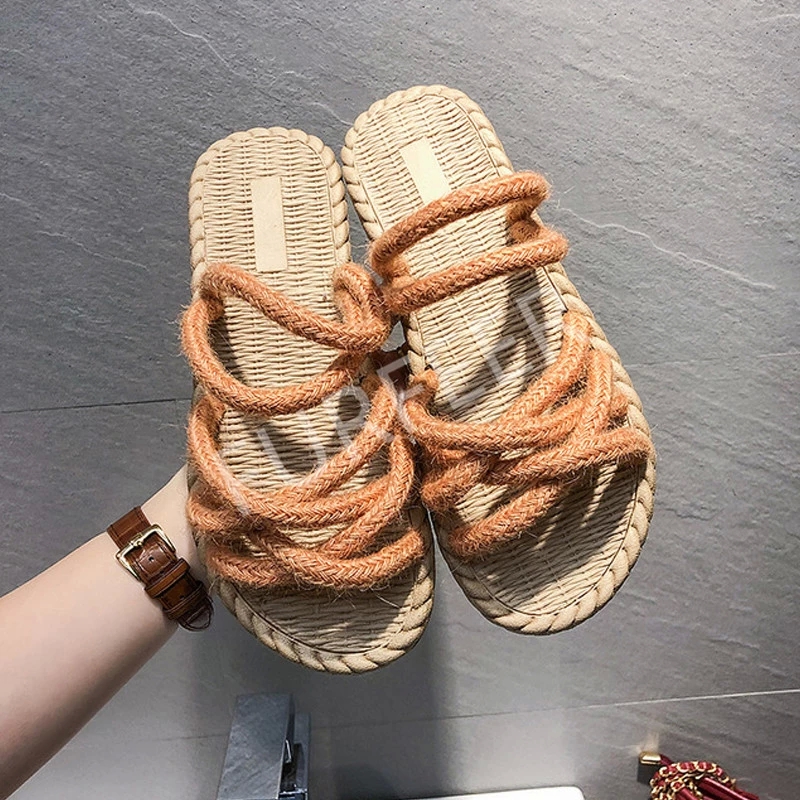 

Women's Summer Flat Sandals Outside Woman Beach Slippers Women Slides Leisure Hotel Travel Home Shoes Ladies Seaside Flip Flops #NV41, Beige