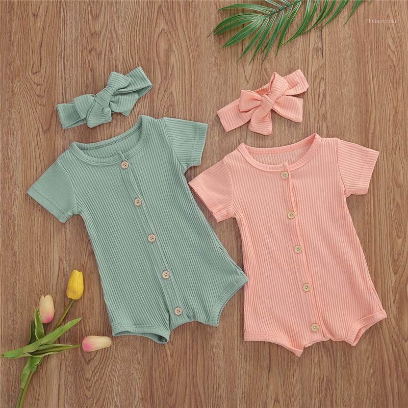 

0-18M Newborn Baby Girls Boys Clothes Toddler Baby Clothing 2020 Button Romper and Jumpsuits Summer Short Sleeve Bodysuit New1