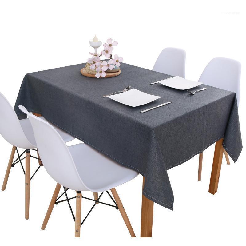 

20 Linen Tablecloth kitchen table Multi Color Solid Decorative Waterproof Oilproof Thick Rectangular Table Cover Cloth1, Dark grey