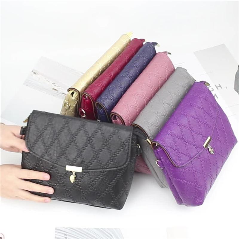 

Simple Style Women Shoulder Bag Fashion Cover Type PU Leather Flap Removable Straps All Match Female Crossbody Bag, Purple