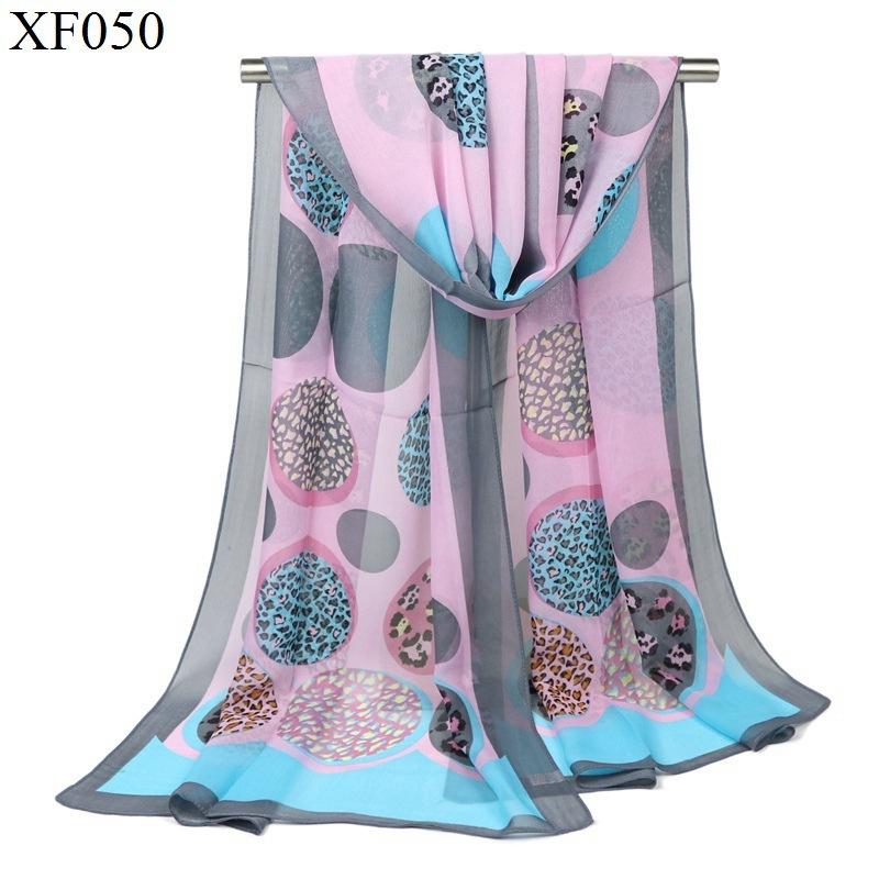 

Korean Spring And Autumn Chiffon Thin Scarf Women's Imitation Silk Scarf Beach Towel Shawl Circle Dot Gift