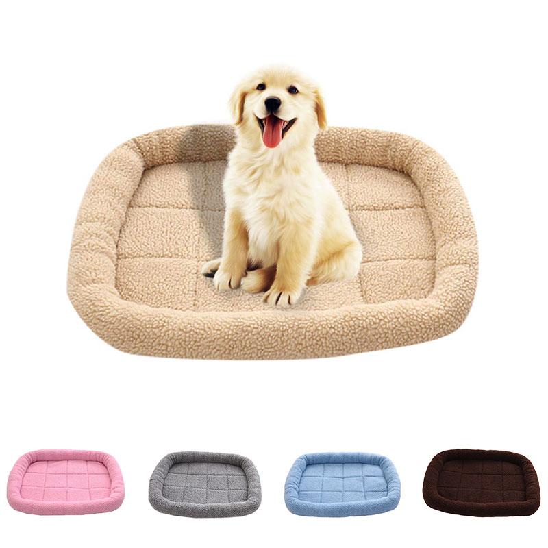 

5 Colors Cat Dog Pet Mat Waterproof Bottom Soft Fleece Winter Warm Cat Bed House Washable Pet Dog Sofa Size  M L cama perro, Brown