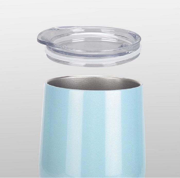 

HOT sale 12oz Wine tumbler Stainless Steel Wine Glasses Egg Cups Colourful Stemless Wine Glasses with Lid Shatterproof Vacuum Egg Shape, Customize