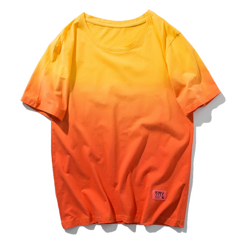 

Man's T-shirt Men Fashion 2020 Summer Yellow Gradient Japanese Streetwear Harajuku Casual Tshirt Male T Shirt Men, Yellow t-shirt men