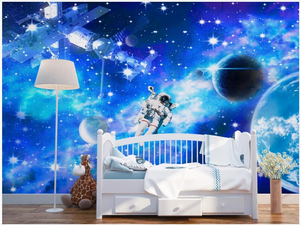 

3d wallpaper custom photo mural Beautiful universe astronaut space station spaceship living room 3d wall murals wallpaper for walls 3 d, Non-woven