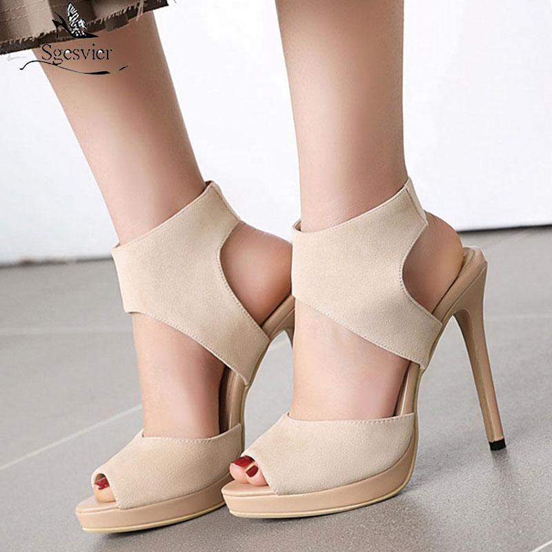 

Sgesvier Ankle-Wrap Women Sandals Platform Super High Heel Shoes Peep Toe Thin Heels Footwear Lady Summer Fashion Sandals Red1, Red