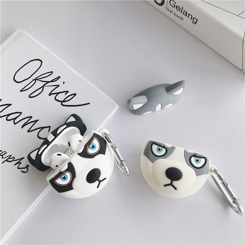 

Fashion AirPods 1/2 Case Cute Dog Suitable for AirPods Pro3 Generation Headset Protective Cover Creative Personality Anti-fall Case, Black