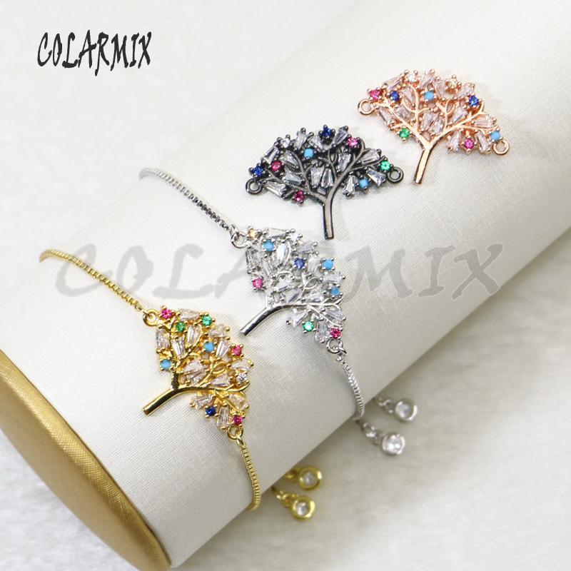 

8 Pcs Zircon tree charms Bracelet Mix color long charms jewelry Bracelet elegant jewelry gift for lady 56871